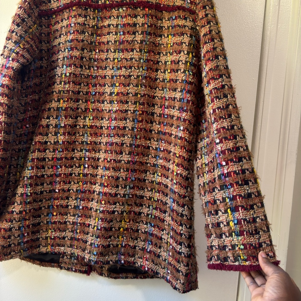 Anthropologie Ett.twa Harlequin Colorful Tweed Jacket Blazer - Picture 7 of 16
